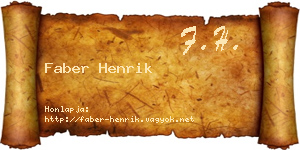 Faber Henrik névjegykártya
